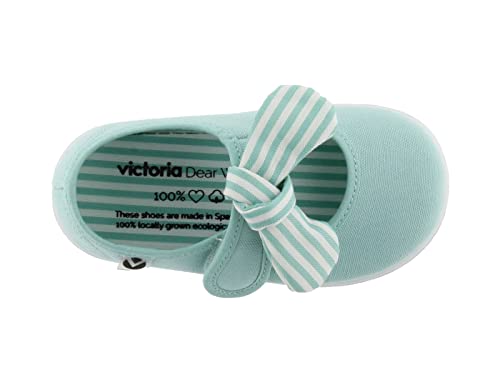 victoria Toddlers Slip On Canvas Bow Shoes, Mint,8 M US4