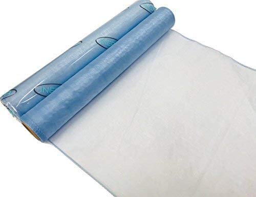 Inerra 9M X 40cm Tela de Organza - Pack de 2 Rollos - (Opciones de Color) 18 Metros en Total - Boda Fino Camino de Mesa Cinta Lazo Cubierta para Silla Festón - Bebé Azul, 9 Metres x 40cm