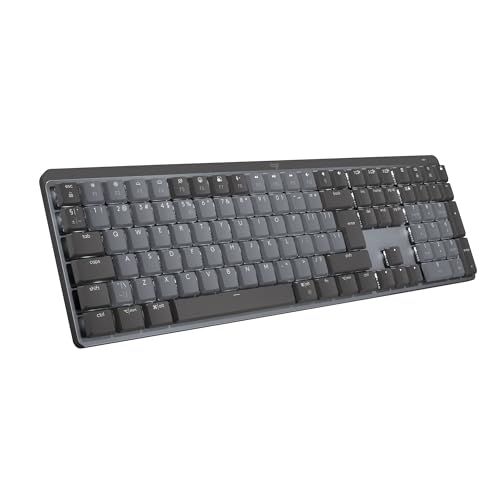 Logitech MX Teclado Mecánico Inalámbrico Iluminado Performance,Interruptores Táctiles silenciosos,Teclas retroiluminadas, Bluetooth, USB C, macOS, Windows,Linux, iOS,Android,Metal,US INT'L QWERTY Gris