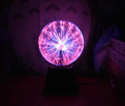 プラズマボール 6インチ タッチ音感知 放電ガラス玉 おもちゃ 雷星雲 パーティー装飾 空気浄化 サイエンストイ 寝室用 贈り物 (