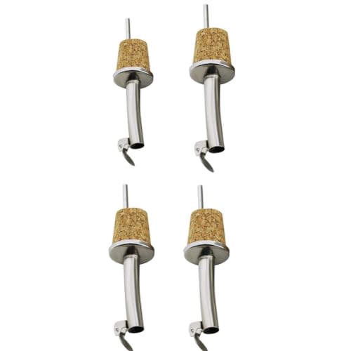 Versatile Stainless Steel and Cork Olive Oil Pour Spout, Stopper with Hinge, Lid Pourer for Containers Like Wine, Spirits, Coffee, Syrup and Vinegar Bottles (Automatic cover bend spout)