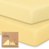 Picture of KeaBabies 2-Pack Baby Crib Sheets for Boys, Girls - 52x28 Viscose Derived from Bamboo Toddler Bed Sheets Neutral, Fitted Crib Mattress Cover for Standard Baby Bedding, Soft & Cozy (Sunshine)