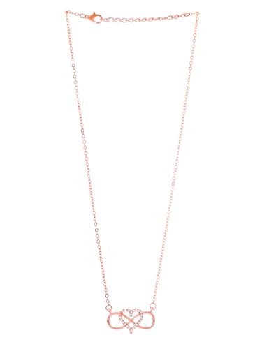 Image of Yellow Chimes Necklace for Women | Fashion Rosegold Plated Necklace for Girls | Infinity Charm Pendant Chain