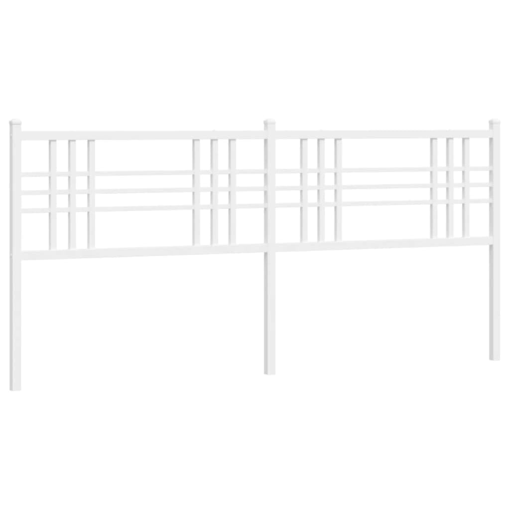 Kopfteil Metall Weiß 193 cm für Bettrahmen, Robustes Stahl-Design, Einfache Montage, Schlafzimmer-Möbel, Stabile Rückenlehne, Modernes Wohnaccessoire