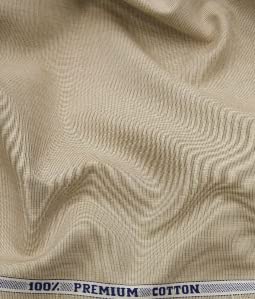 Image of Raymond 100% Cotton Fabric (All Weather Fabric, Unstitched Premium Fabric, Solid, Less Wrinkles) (Beige, 1.7 Meters for Shirt)