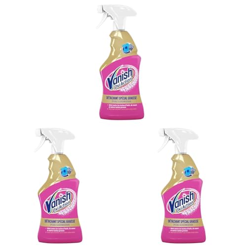 Vanish Liquide Pistolet Détachant Textile Puissant Avant Lavage – 500mL, Non parfumé (Lot de 3)