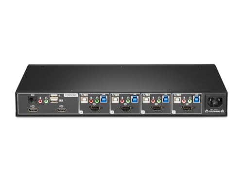 Image of Vertiv Avocent Commercial MultiViewer KVM Switch, 4 Port MultiViewer, Dual AC Power, Common Access Card (CAC), Cursor Navigation Switching (CNS), HDMI, DisplayPort (SVMV240DPH-400)