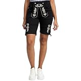 STEIGENHÖFER Trachtenjeans   Lisa – Stretch Shorts Capri Hose im Lederhosen Look – Trachten Jeans Kurze Hose Damen fürs Oktoberfest   Tracht Lederhose Damenjeans   Schwarz   44