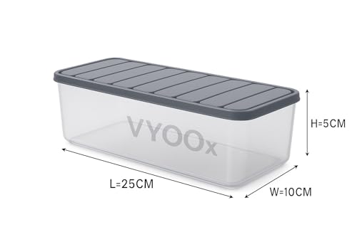 Image of VYOOx Airtight Storage Containers Set of 6 (1200ML) | Kitchen Storage Containers | BPA Free Food Storage Boxes | Leak Proof Pantry Organizer | Stackable Fridge Containers