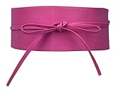  Van Der Rich ® - Cinturón ancho Obi Polipiel - Mujer (Fucsia, TU)