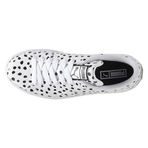 PUMA Womens Basket Dalmatian Polka Dot Lace Up Sneakers Shoes Casual - Black, White4