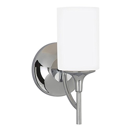 Sea Gull Lighting 44952-05 Stirling Transitional One Light Wall/Bath Sconce Vanity Style Fixture, Chrome Finish
