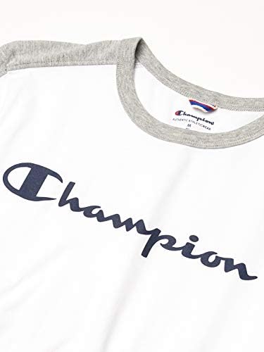 Champion Camiseta masculina Sportstyle Colorblock, Branco/cinza