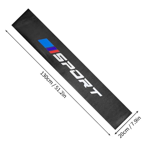 Image of Black Front and Rear Windshield Window Vinyl Decal Transparent Car Sport Banner Strip Film Universal Racing Style Decoration Sticker (Blue Blue Red)
