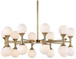 Hudson Valley Lighting Astoria 20-Light LED Chandelier - 36 Inches Wide by 13.5 Inches High-Aged Brass Finish