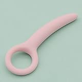 Ifukens アナル ディルド 女性用 柔らかい 初心者 小さめ 細いアナルプラグ つるつるシリコン製 アナル拡張 アナル開発 曲げアナルグッズ アナルバイブアナルストッパー 可愛い三日月風 痛くないアナルビーズ 6種類のサイズ 初心者から上級者（XS,ピンク）