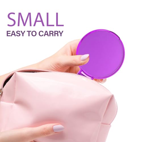 Miroir de maquillage portable rond simple et chic x24