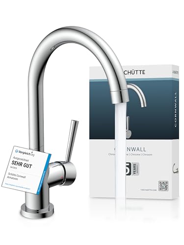 Grifo de cocina SCHÜTTE Cornwall, grifo de cocina, mezclador de fregadero giratorio 360 grados para fregaderos dobles, 79116 cromado