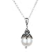 PAZ Creations .925 Sterling Silver Floral Pearl Necklace