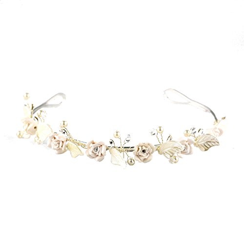 Damen Kopfschmuck,MoreChioce Perle Kristall Haarband Brautschmuck Strass...