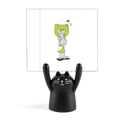 Porte-mémo grenouille égyptienne chat noir pour une table rangée