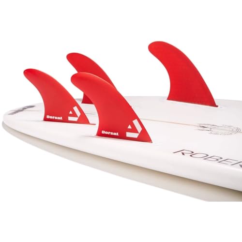 DORSAL Surfboard Fins Hexcore Quad Set (4) Honeycomb FUT Compatible Red
