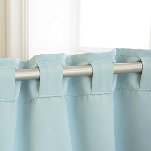 Best Home Fashion Thermal Insulated Blackout Curtains - Back Tab/Rod Pocket - 52" W X 63" L - Turquoise (Set Of 2 Panels) #TOP5