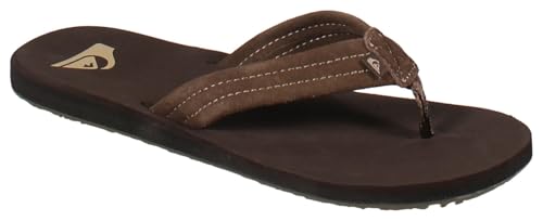 Image of Quiksilver Carver Suede Flip Flops for Men, Arch Support Athletic Mens Sandals, Thong Mens Slides