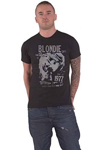 Image of Blondie T Shirt Concert Poster LA 1977 Debbie Harry Official Unisex Black XXL
