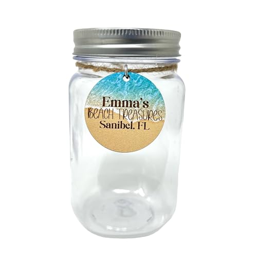 Plastic Beach Treasures Keepsake Jar for Kids Adults Summer Vacation