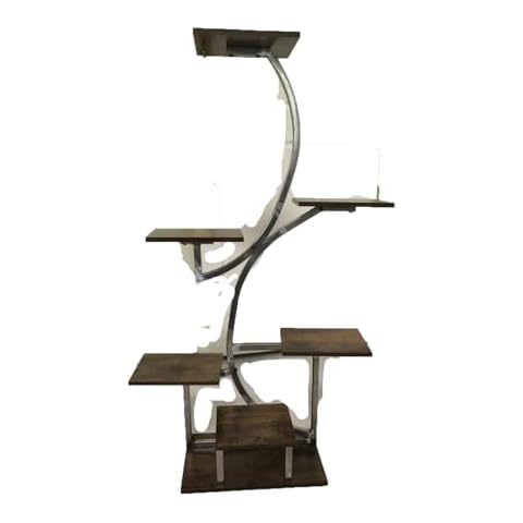 BACEKOLL Plant Stand Indoor with Grow Lights, 7 Tiered Plant Shelf Indoor, 47" Corner Plant Stands for Indoor Plants, Tall Plant Flower Display Shelf, S-Shaped Plant Rack for Home, Living Room, Black Cover