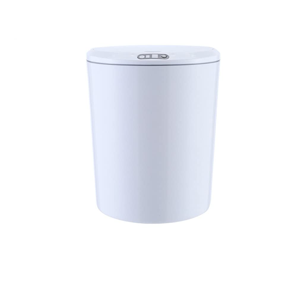 Smart Trash Cans Mini Car Trash Can Automatic Touchless Waste Bin Infrared Motion Sensor Garbage Bucket Modern Home Dustbin (Color : White, Size : 5L) (White 5L)