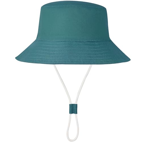Baby Sun Hat Toddler Bucket Hats Summer Sun Protective Kids Beach Hats Wide Brim Outdoor Camping Hat for Boys Girls 6-12 Months