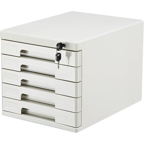 Archivador con cajones y cerradura para documentos A4, organizador de oficina multifuncional, ideal para almacenamiento en el espacio de trabajo