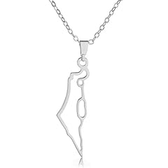 Silver - Israel Map Necklace