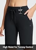 baleaf Women's Bermuda Shorts 10'' Athletic High Waisted Long Shorts Workout Quick Dry Soft with Drawstring 2 Pockets Black M