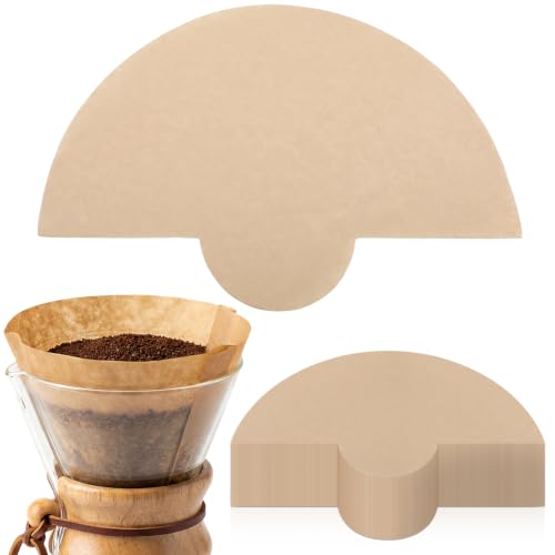 Image of LemonRoad 200 Count Coffee Filters Natural Unbleached Bonded Paper Half Moon Pre-folded Filters Fits 3-6 Cup & Most Conical Pour over Coffee Makers