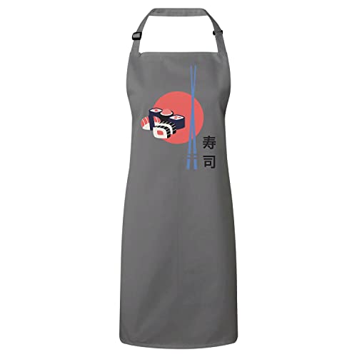 Tablier poisson gris pour cuisiner des sushis lors de vos soirées japonaises en famille