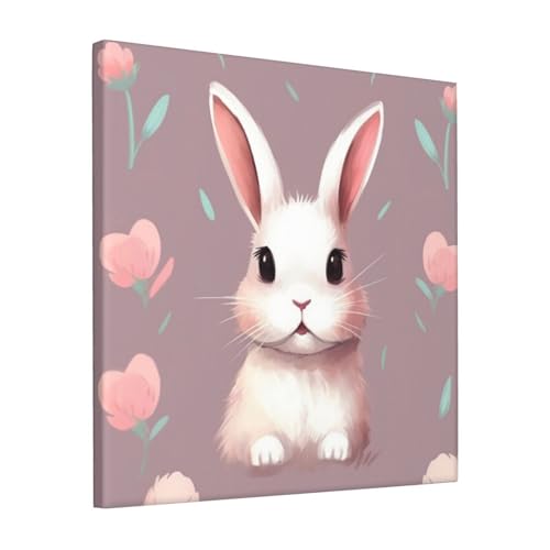 Toile de lapin mignon pour décoration murale de chambre et salon
