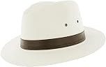 The Hat Company Mens Cotton Fedora A232 , Medium 58cm, Beige