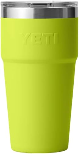 Miniatura 2 de YETI Rambler - Vaso apilable de 16 onzas, aislado al vacío, acero inoxidable con tapa MagSlider, color verde amarillento