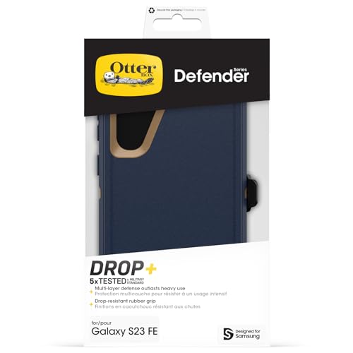 Coque Galaxy S23 FE OtterBox Defender Series bleu robuste antichoc étui - 6