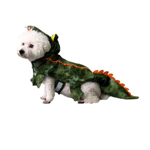 Disfraz térmico para perro pequeño con diseño de dinosaurio
