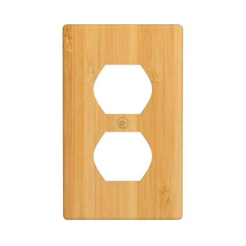 Plaque de protection interrupteur en bambou motif texture duplex
