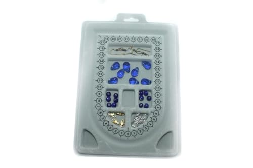 Image of Beadsnfashion Beading Board for Jewellery Design 6x9 Inch Grey Bead Organizer Tray with Measuring Scale for Necklace Bracelet Layout, DIY Craft Beadwork Tool