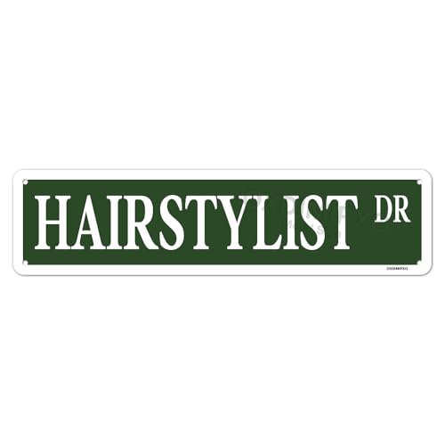 Metal Hairstylist Signs Wall Decor, Hairstylist Gift, Hairstylist Sign, Beauty Salon Decorations, Barber Shop Decor, Custom Street Sign, Personalized Wall Art, 16 X 4 Inches, Indoor/Outdoor