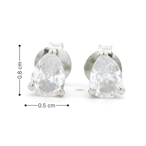 Image of 925 Sterling Silver Earrings for Women & Woman | Stud Earrings for Women | Daily Wear Silver Jewellery | Gift for Wife, Girlfriend, Mother, Sister | Rakhi Gift for Sister