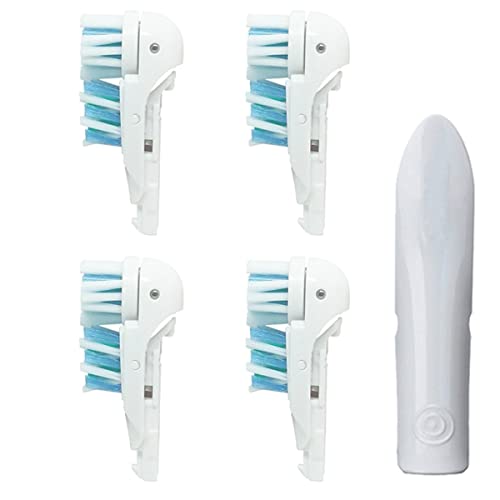 Sensitive Replacement Toothbrush Heads Compatible with Oral-B Cross Action Power 3733 4732 Rotating Powerhead and Crisscross Bristles (White)