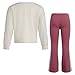 adidas Girls' 2-Piece Long Sleeve Graphic Tee & Flare Pant Set, Oatmeal Heather Pink, 6