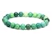 Natural Green Chrysoprase Gemstone 8mm Ball Beads Stretch Bracelet 7" Unisex